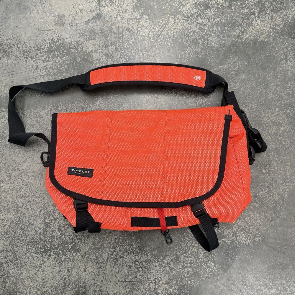 Timbuk2 Classic Messenger Reflective Orange Cyclist Bag Cross Strap Small